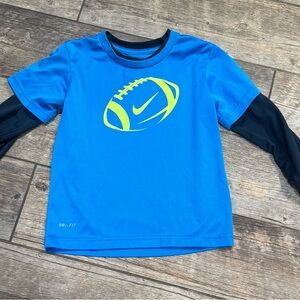 Nike Blue and Yellow Long Sleeve Tee